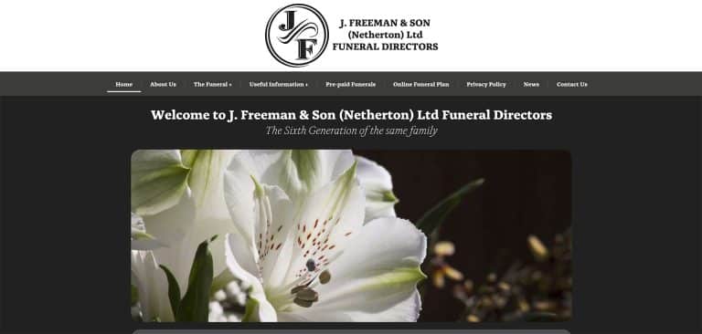 J Freeman & Son Website Homepage Screenshot