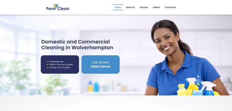 Penn Clean Website Homepage Screenshot